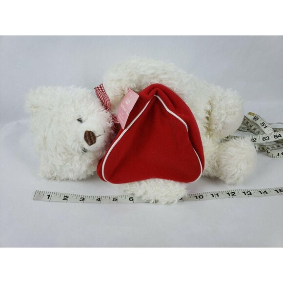 Hallmark From My Heart Bear 14 in Plush Valentines Day White Red Zippered Heart - Picture 8 of 8